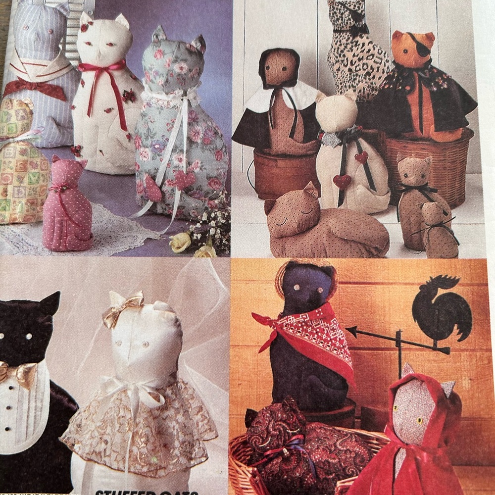 5/$25 McCall 3280 Handcrafted Fabric Cat Dolls sew pattern